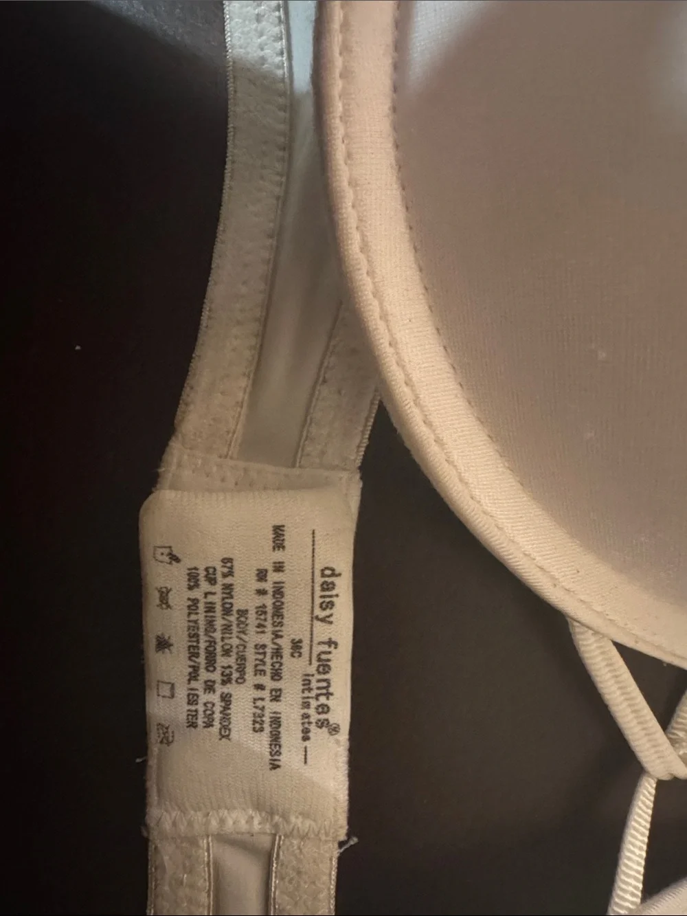 Daisy Fuentes 2 -Beige/white Zebra-Print Push-Up Bras 38 C
